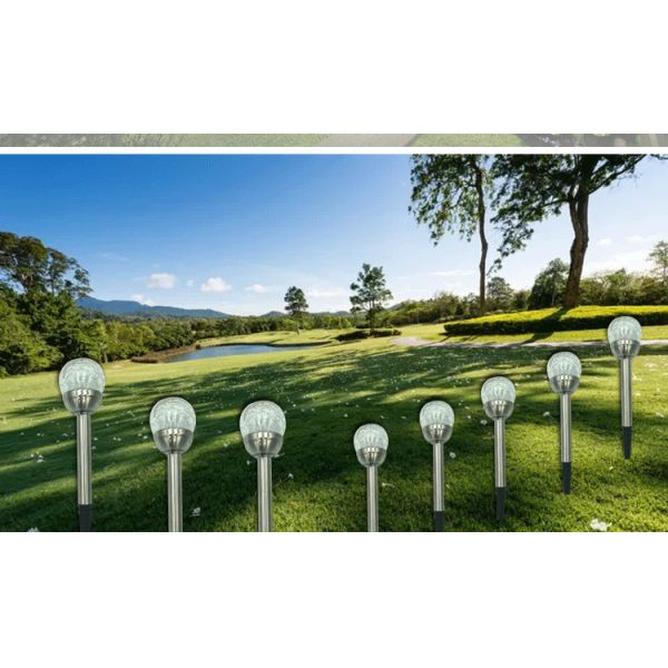 Waterproof Solar Powered Crackle Ball Decorative Stick Light for Garden and Landscape