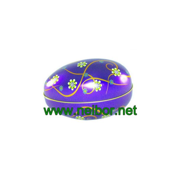 egg shape chocolate tin container for easter holiday