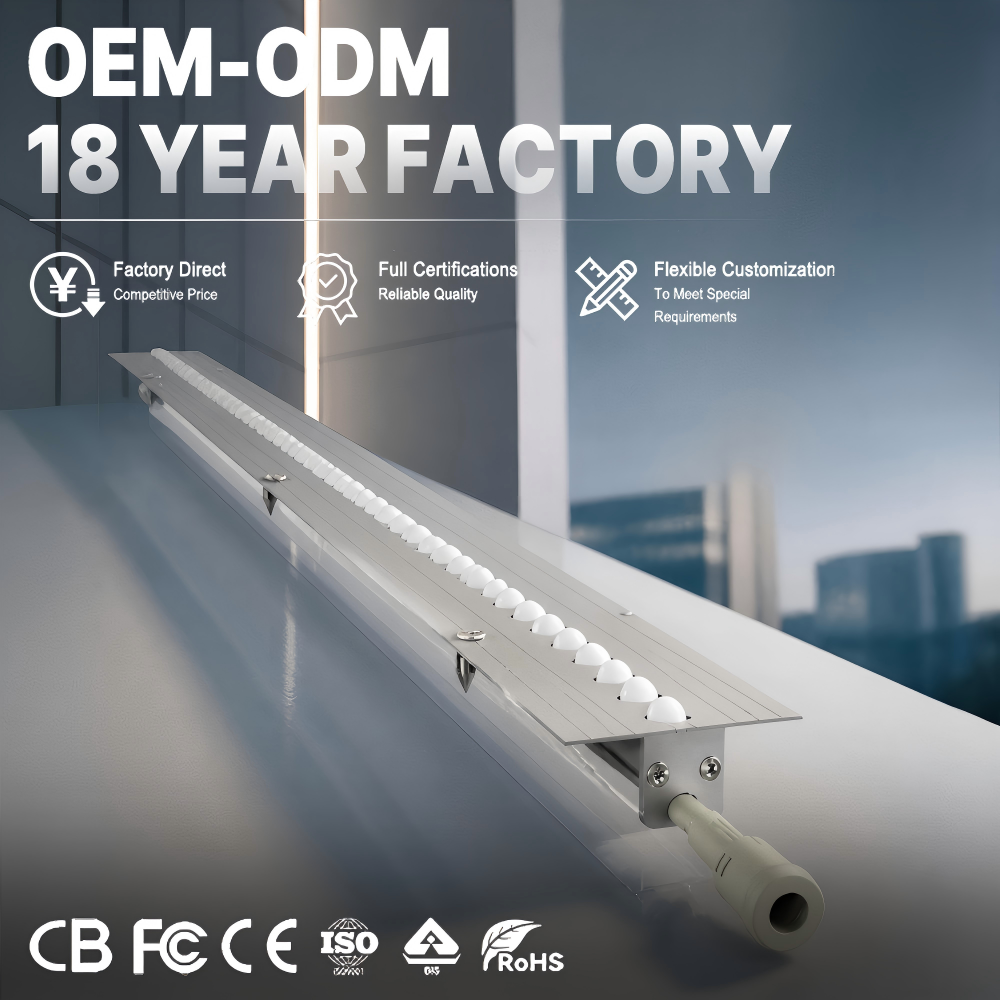 12‑14W Recessed Linear Facade Light DC24V DMX512 IP66 For Building Curtain Wall Decor
