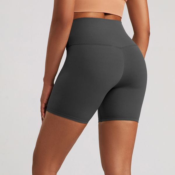 Nylon Spandex Women Yoga Shorts High Waisted 5