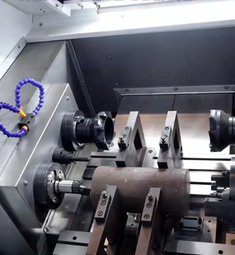 High Performance Dual Spindle Inclined Bed Machine For 20-100mm Machining