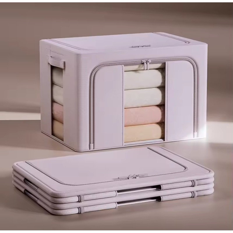 Hot Selling Cotton Fabric Storage Box Foldable Rectangle Clothes Containers for Wardrobe Organizer