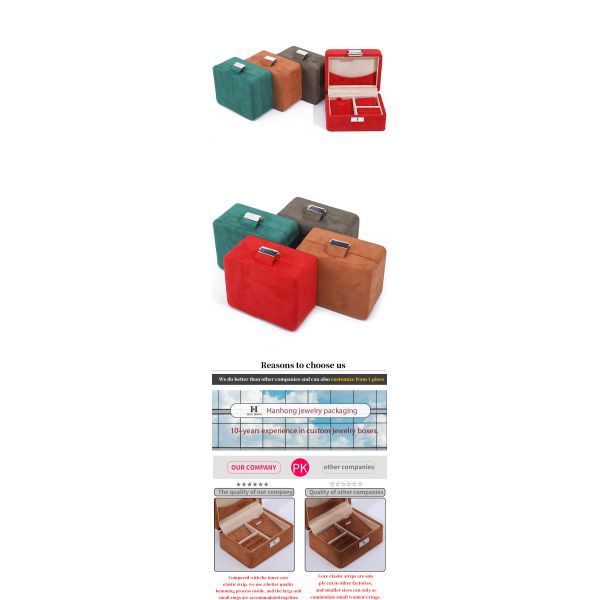 Boîte à bijoux en velours à logo personnalisé pour collier de voyage et rangement de bague