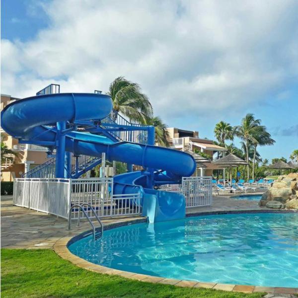 Straight Shape Hotel Pool Slide For 1-2 Person In Ground Installation