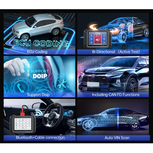 XTOOL D9 Автомобильный сканер Топология инструмента Карта Активный тест ECU Кодирование OBD2 Полная система Диагностика 42+ Перезагрузки Поддержка DoIP