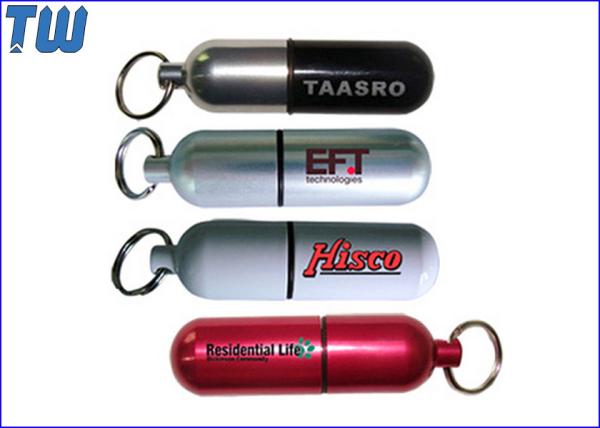 IP65 Waterproof Full Metal 8GB Pen Drives Memory Disk Pill Free Key Ring