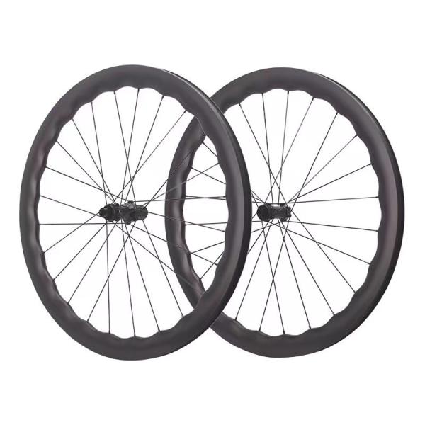 Professional RUJIXU 4550 Matte Carbon Fiber UD Tubular Road Racing Bike Wheels 1650g Center Lock Hub Disc Brake Wheelset