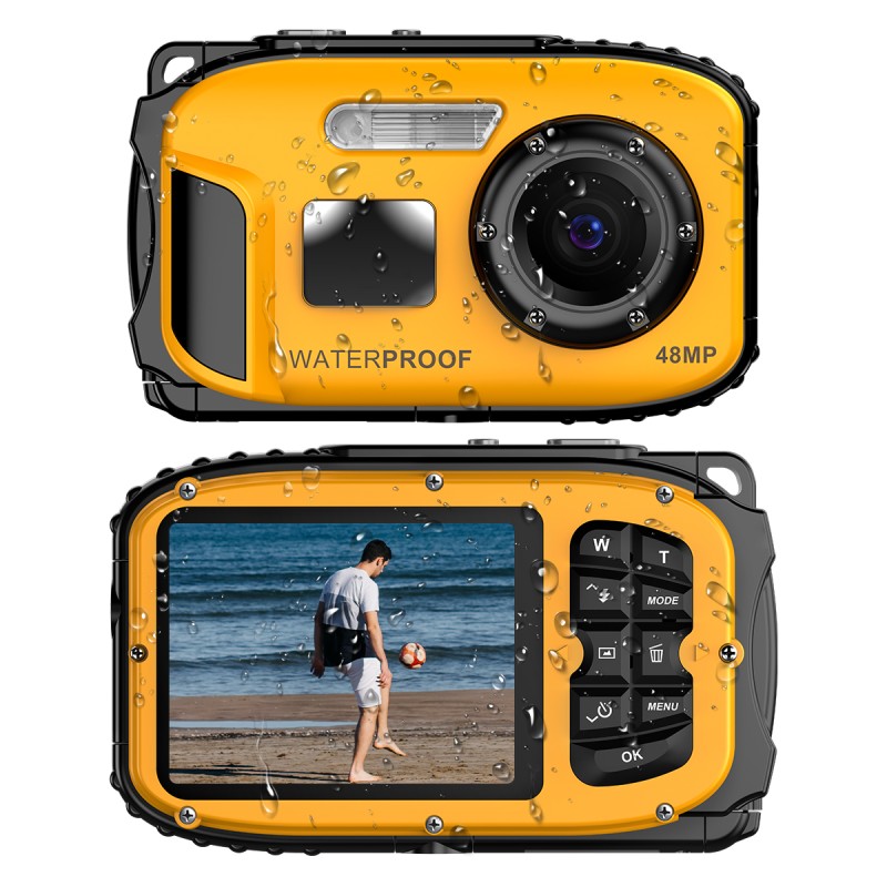 HD 1080P Waterproof Camera 48MP Photo IP68 5M Waterproof 2.4 Inch IPS Screen
