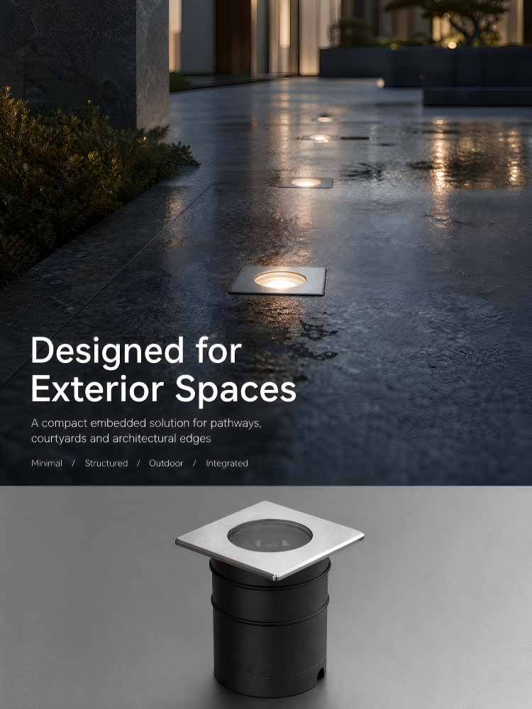 MA65 Square Bezel 8W LED Paver Light IP68 Waterproof Outdoor Ground Fixture for Hardscape Accent