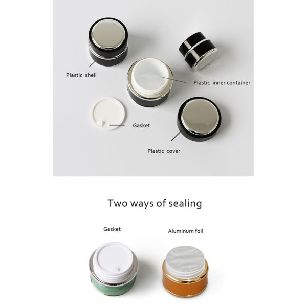 опарник роскошной черной двойной стены 15g 30g 50g пластиковый косметический для ультрафиолетового маникюра