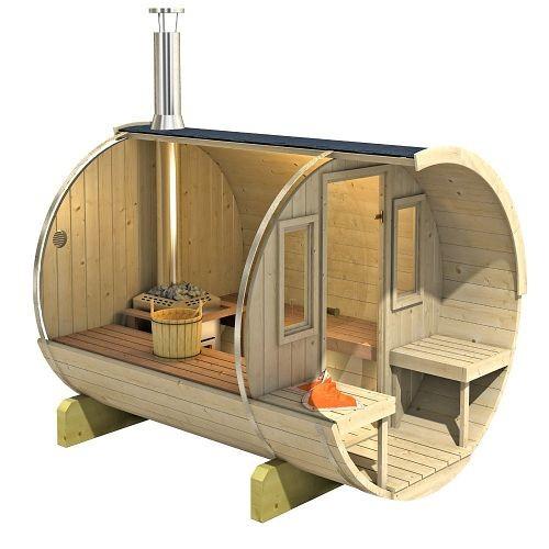 Luxury And Comfort Finnish Outdoor Wood Barrel Sauna With Stove Heater
