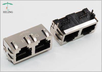 O conector RJ45 fêmea obsoleto do cubo através do furo 1 x 2 move