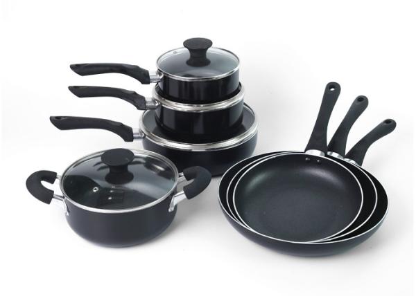 Induction Bottom 5pcs Anodised Alu 4.5mm Colored Pots And Pans