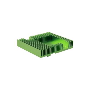 Green Anodized Extruded Aluminum Heat Sink, Custom CNC Machined Heatsink
