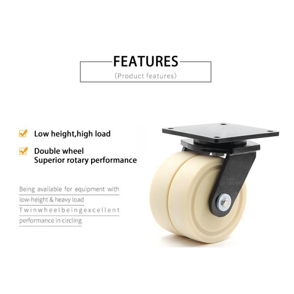 High Tensile Strength 3000kg Heavy Duty Swivel Casters Wheels 150mm