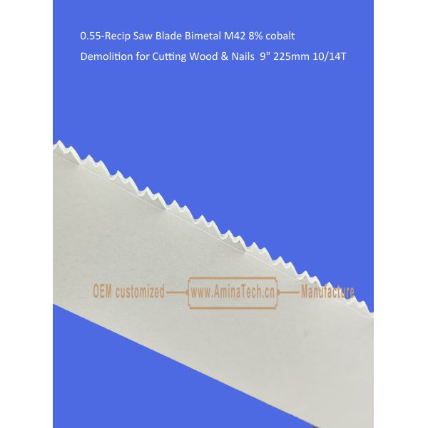 Recip Saw Blade Bimetal M42 8% cobalt Demolition for Cutting Wood & Nails 9