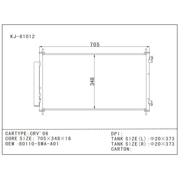 CRV 2006 Honda AC Condenser OEM 80110 - SWA - A01 , auto ac condenser repair