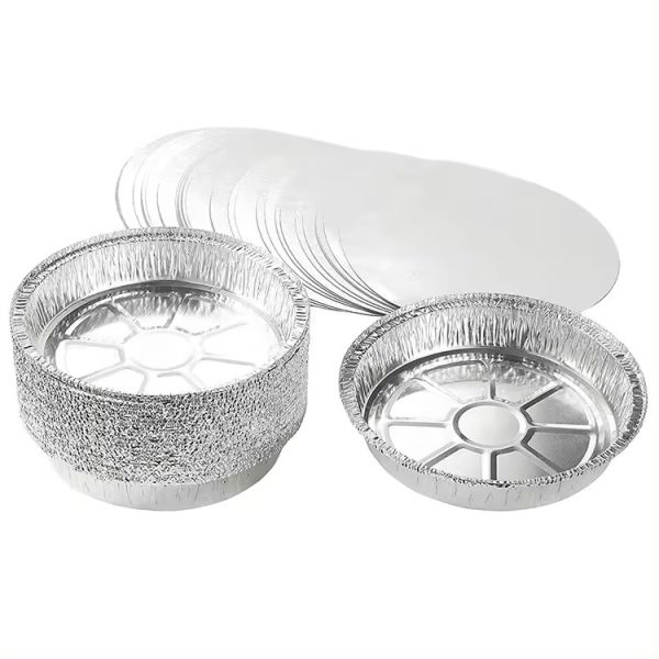 Круглые пиццерии из алюминиевой фольги, кастрюли / подносы с пластиковой крышкой / фольгой / бумажной крышкой