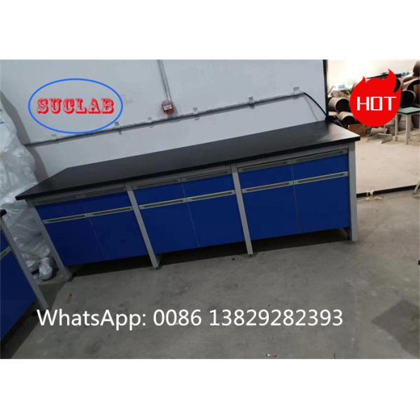 Tough Chemical Resistant Chemistry Lab Workbench Laboratory Workbench for School Chemistry Lab with Multiple Cabinets
