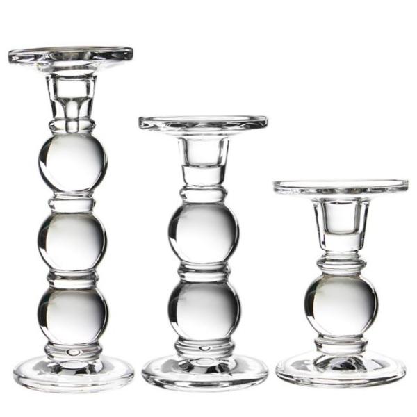 Upmarket Quality Wholesale clear tall glass candelabra candlestick holder for party