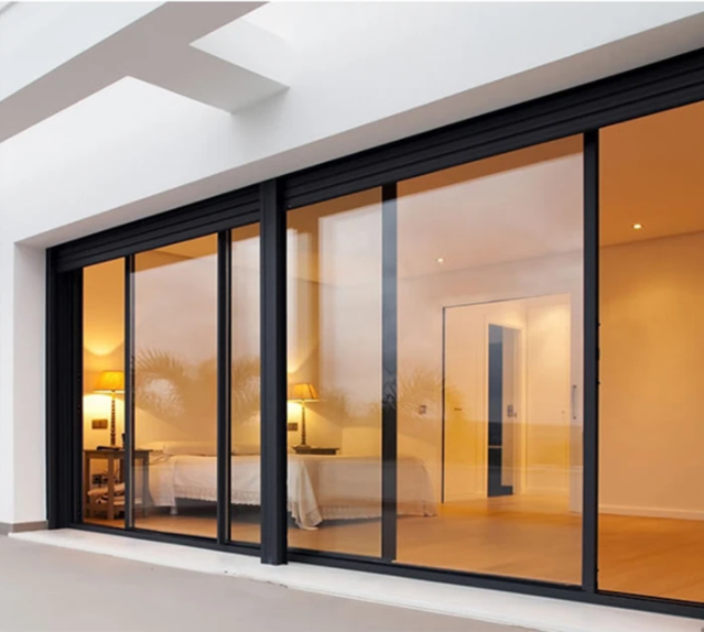 Telescoping Mirror Closet Aluminium Sliding Glass Doors