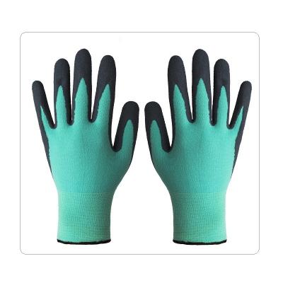 Da segurança industrial de nylon verde dos mecânicos do uso da malha do Spandex de turquesa luvas protetoras do látex