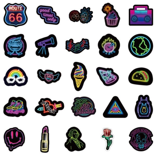 Personalized Neon PVC Kiss Cut Stickers Decals For Home Luggage