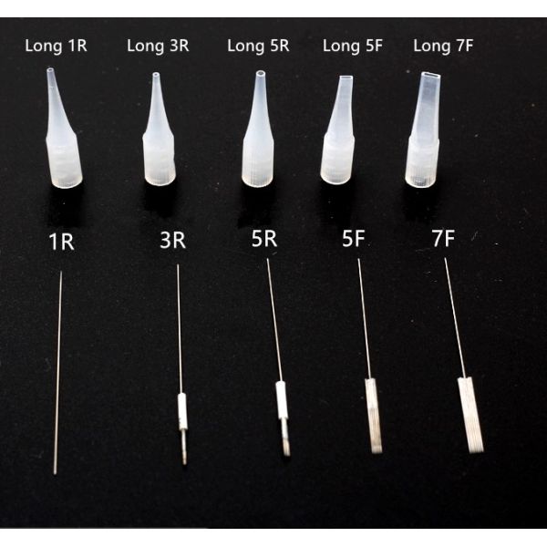 Sterile disposable needle 0.35*50mm for permanent makeup/needle cap, for mircobalding tattoo needles and tattoo supplies