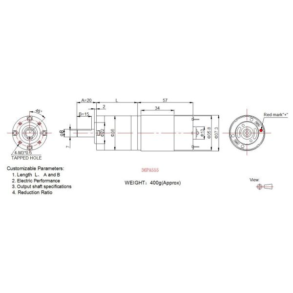 36mm Metal High Torque Planetary Gear Motors With RS 545 555 Brush DC Motor