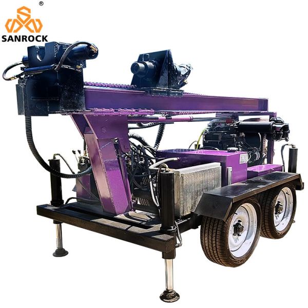 Hydraulic Water Well Drilling Rig Trailer Mounted Drilling Rig Diesel Water Drilling Equipment