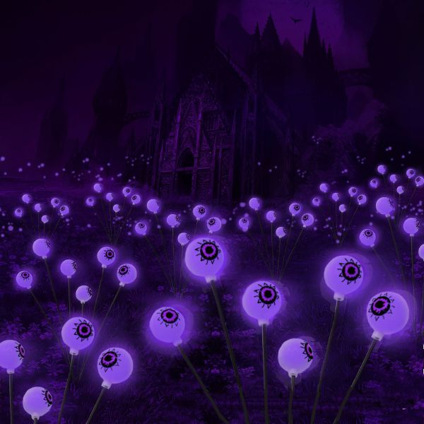 Halloween Scary Eyeballs Outdoor Solar Lights with IP65 Rating and Waterproof Design