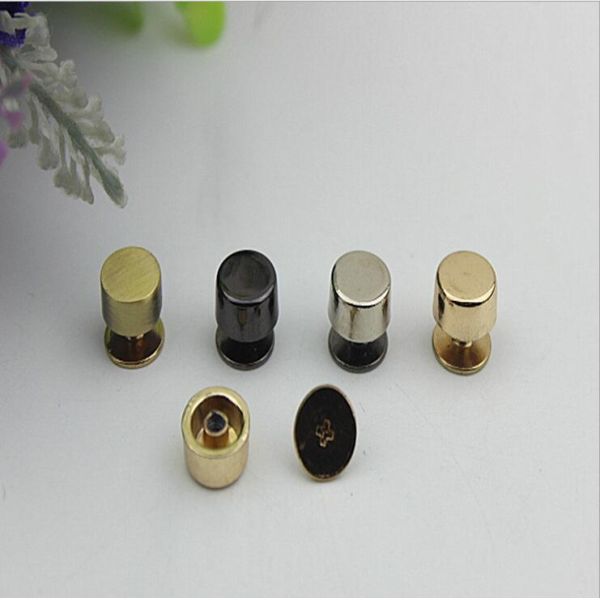 Luggage leather hardware accessories full copper gold color 9 mm round metal rivet nails with screws