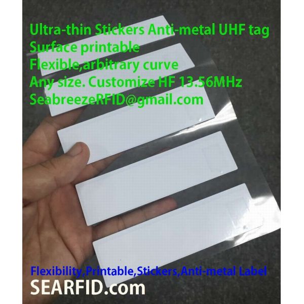 Ultra-thin Stickers Anti-metal UHF Tag, Flexibility Printable Anti-metal UHF Stickers Tag, Printable Anti-metal Label