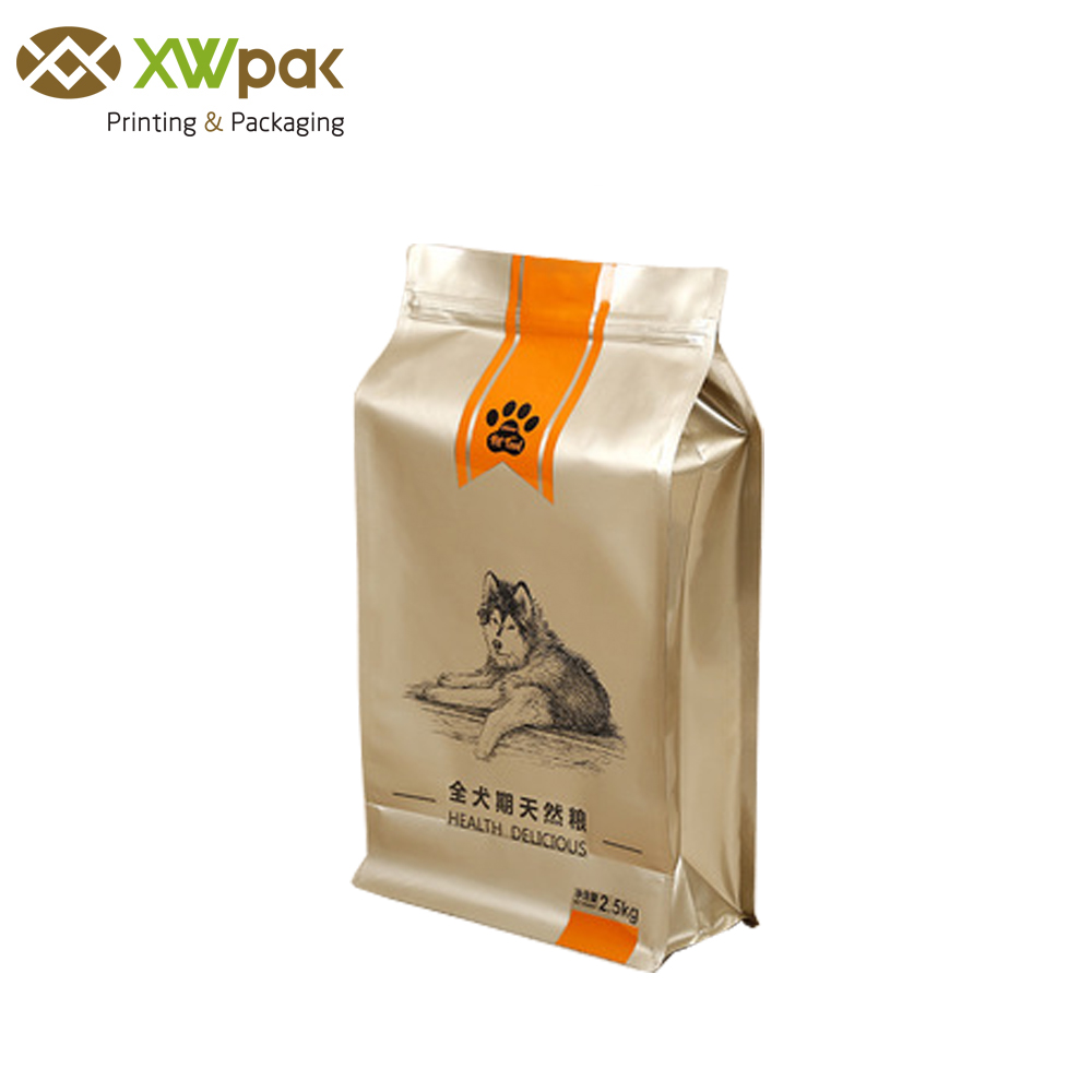 Таможня 1KG напечатала плоскую нижнюю сумку корма для домашних животных с молнией и клапаном