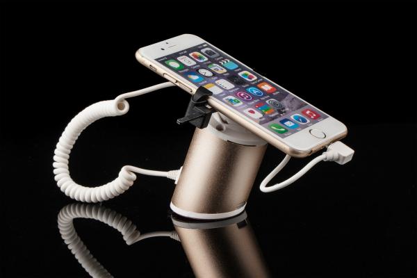 COMER anti-theft cable lock devices for cell phone holder with clip with alarm function