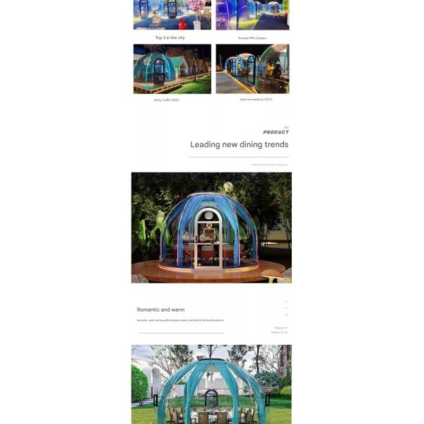 Scenic Private  Dining Bubble Tent Waterproof Hotel Bubble Tents