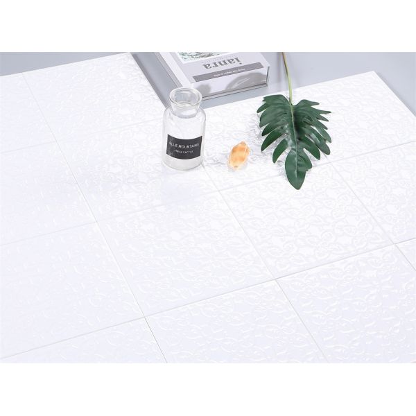 White 200x200mm Ceramic Rustic Tile for Indoor Walls and Floors