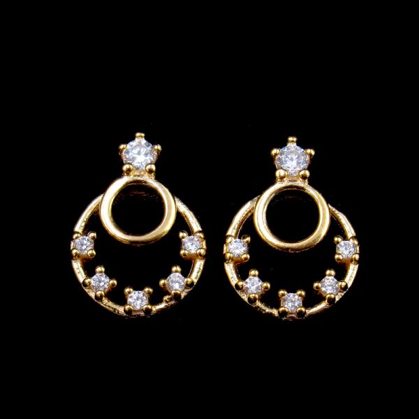 Beautiful 925 Silver Gold Plated Earrings , Flower Pearl Earrings Stud