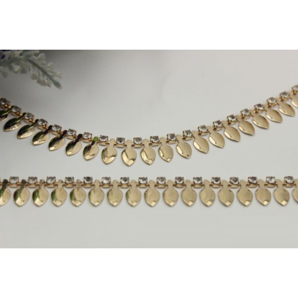 Fine products bag hardware gold leaf diamond decorative iron bag metal chain