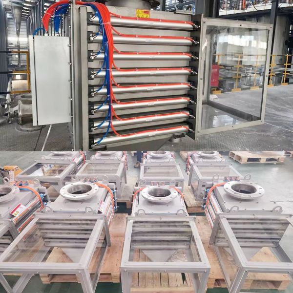 Séparateur magnétique à grille en acier inoxydable personnalisé avec jointure 12.000 Gauss séparateur magnétique pneumatique en poudre équipé de puissantes tiges magnétiques pour batterie au lithium fabricants, usines