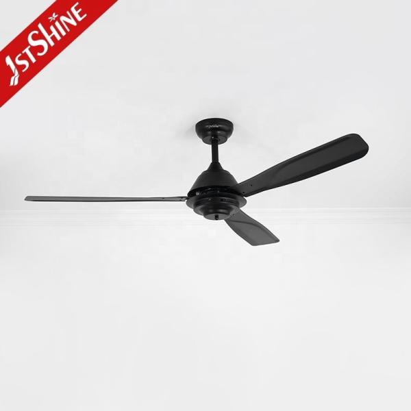 1stshine Ventilador de teto com 5 velocidades controle remoto padrão vento lâmina de metal preto
