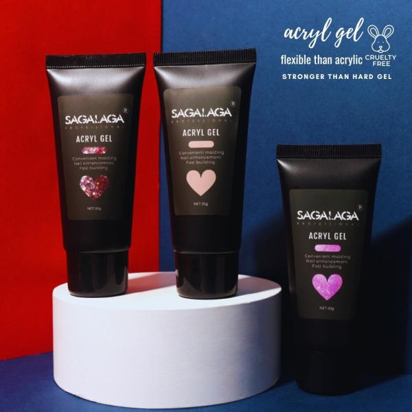 SAGALAGA Nail Extension Acrylic Gel Dual Form Uv/ Led Professional Gel Polish for Builder Private Label