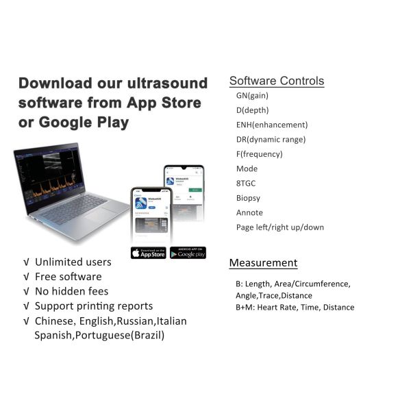 GH Medical Hospital Equipments G10LN 128E Linear Wireless Vascular Probe Ultrasound 10Mhz