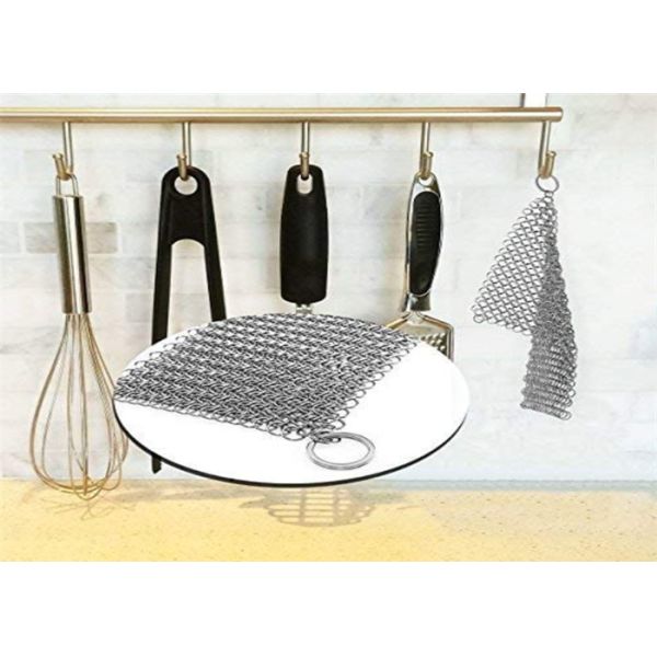 Ring Mesh Chainmail Cast Iron Scrubber For Brushing Pot