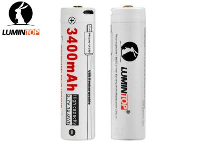 3400mA USB Rechargeable Flashlight Batteries Using Panasonic NCR18650B