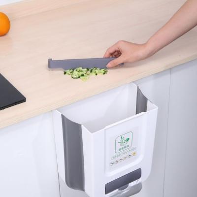 Cans Door Drawer Hanging Folding Waste Bin Handheld Cabinet Portable Wall Mounted Trash Can for Kitchen