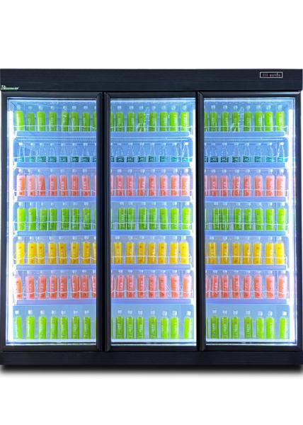 High Transparency Glass Door Top Flat Commercial Drink Coolers For Shop