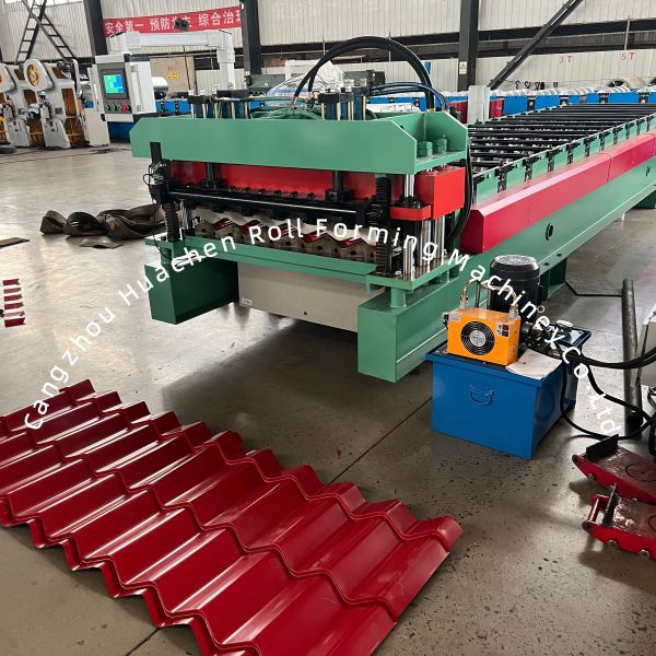 16 Stations Aluminum Roof Glazed Tile Roll Forming Machine with 1220mm Width and Chain Drive