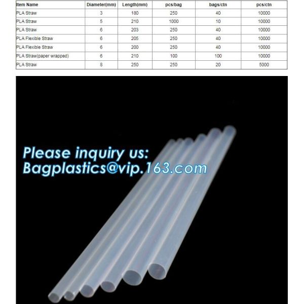 Eco friendly PLA corn starch base compostable straw,PLA 100% BIODEGRADABLE STRAWS DRINKING STRAWS,Disposable Plastic Com