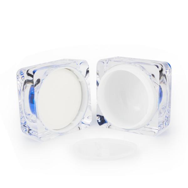 1 Oz 2 Oz Double Wall Square Acrylic Cream Jar , Empty Face Cream Jars Cosmetic Packaging